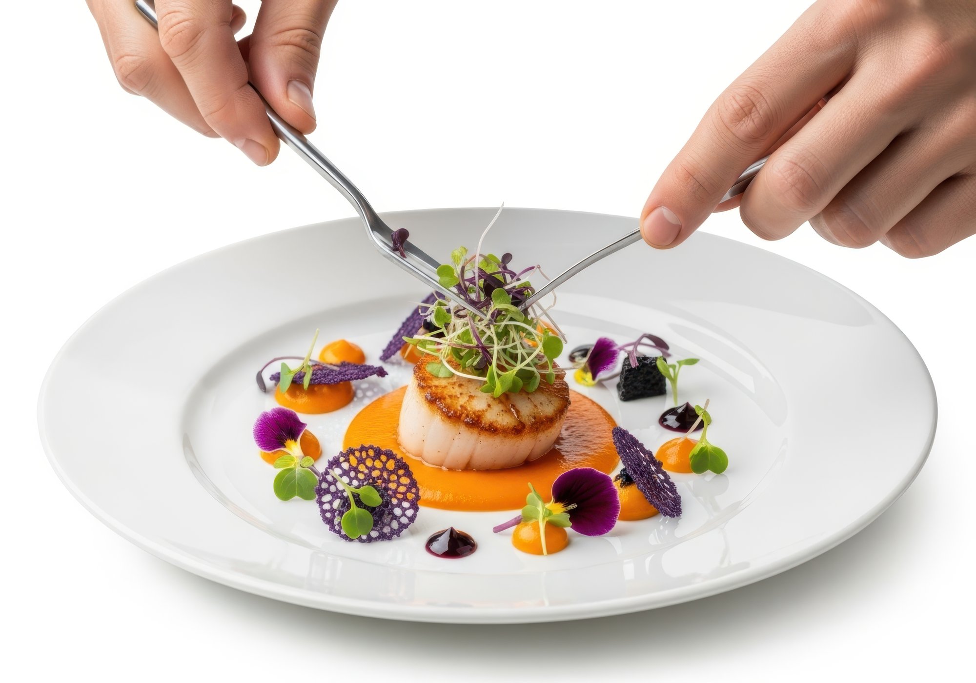 Piatti moderni impiattati in stile ristorante